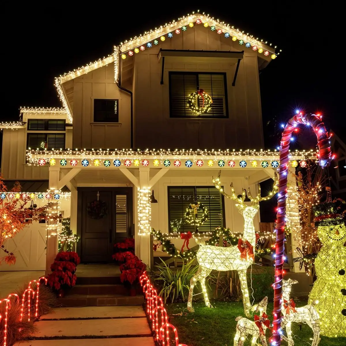 1 قطعة عيد الميلاد قصب حلوى سلسلة أضواء بطارية تعمل الجنية أضواء للخارجية داخلي عيد ميلاد الزفاف المنزل فناء عيد الميلاد ديكور