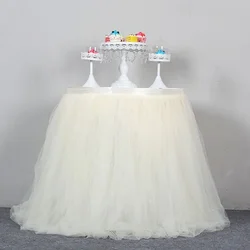 Pink Table Skirts Birthday Tulle Table Skirting Wedding Party Tutu TableSkirt Baby Shower Gender Reveal Unicorn Party Home Decor