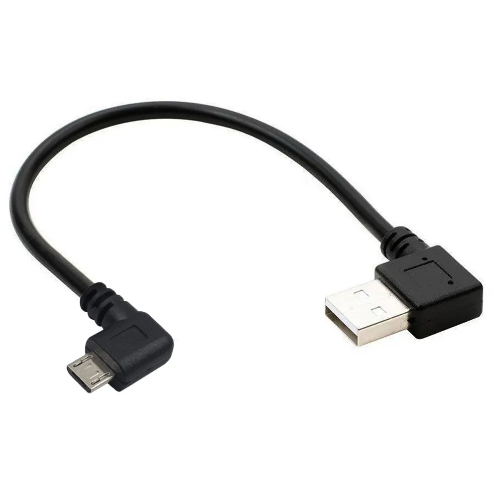 Up Down sinistra destra angolata doppio 90 gradi Micro USB maschio a USB maschio connettore di ricarica dati veloce cavo corto 0.15m 0.5m 1m