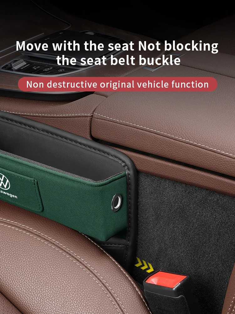 Car Suede Seat Gap Multifunction Storage Box For Volkswagen Golf GTI Tiguan Touareg CC Passat ID.3 ID.4 ID.6 ID.7 T-ROC T-Cross