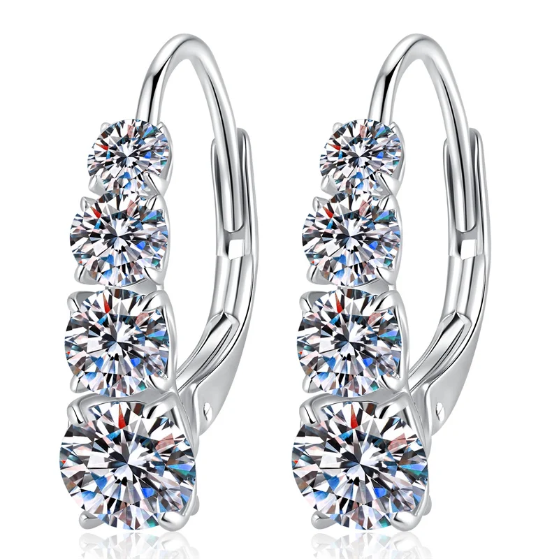 

E316 Lefei Fashion Color D Diamond-set Classic Moissanite Letter I Earrings Charms Women s925 Sterling Silver Party Jewelry Gift