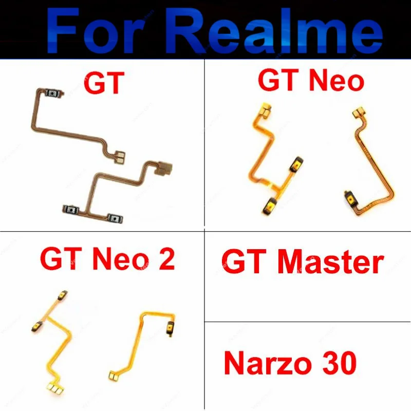 Pulsanti del Volume di alimentazione per Realme GT Neo 2 GT Master Narzo 30 4G 5G ON OFF Volume di alimentazione tasti laterali pulsante cavo