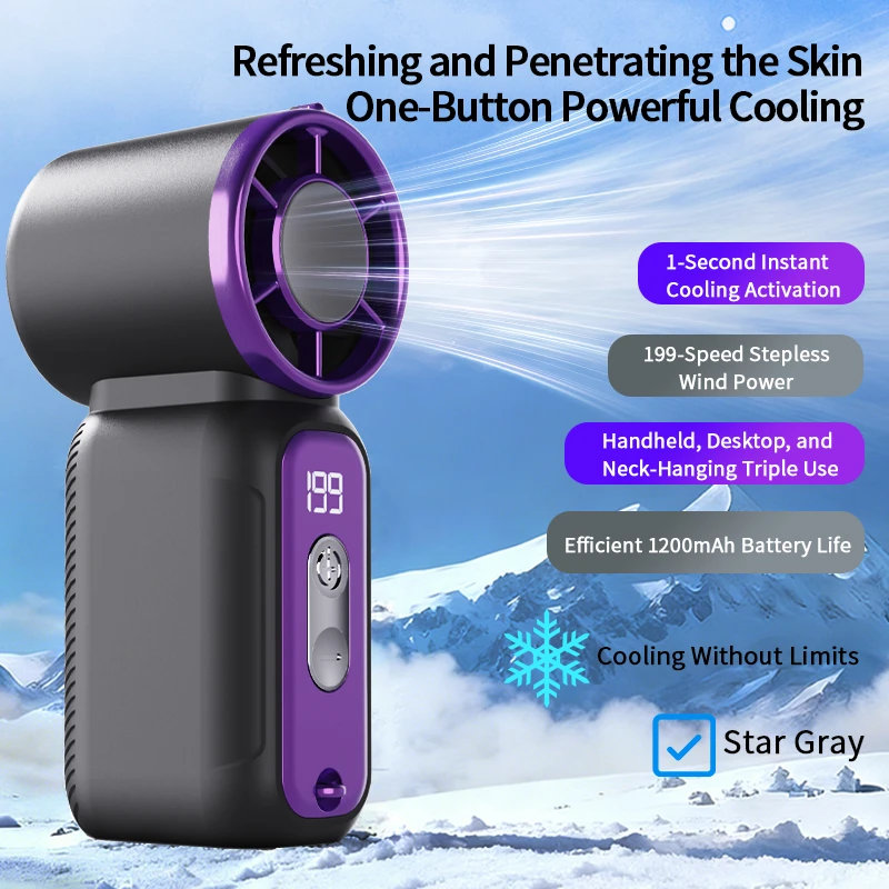 

USB-перезаряжаемый мини-вентилятор с цифровым дисплеем, маленький электрический ультратихий вентилятор, мощный персональный вентилятор для охлаждения