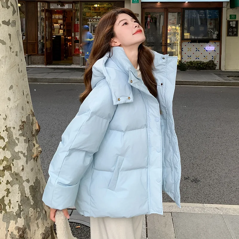 

Women's jacket Warm Cotton Woman winter coats Loose Padding korean climate many outer outerwear new products blue top