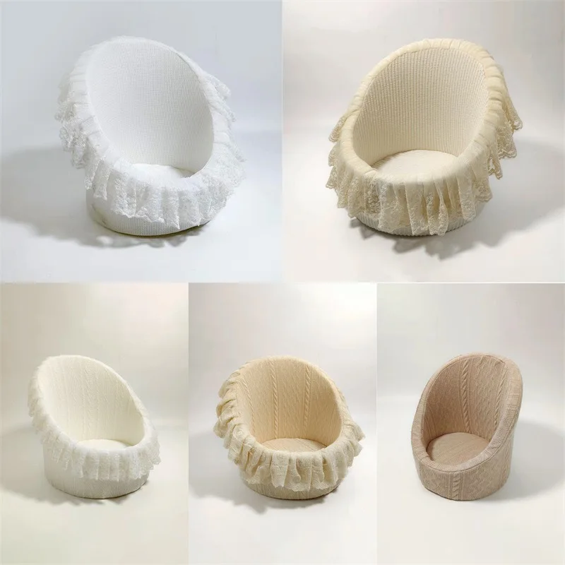 Ind Newborn Photography Props Lace Round Sofa Chair Hundred Days Shooting Sofa For Studio Photo Auxiliary Posing Props