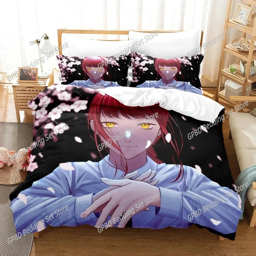 

3D Print Anime Chainsaw Man Mitaka Asa Comfortable Duvet Cover Pillowcase Bedding Set Children Bedroom Decoration Home Textile