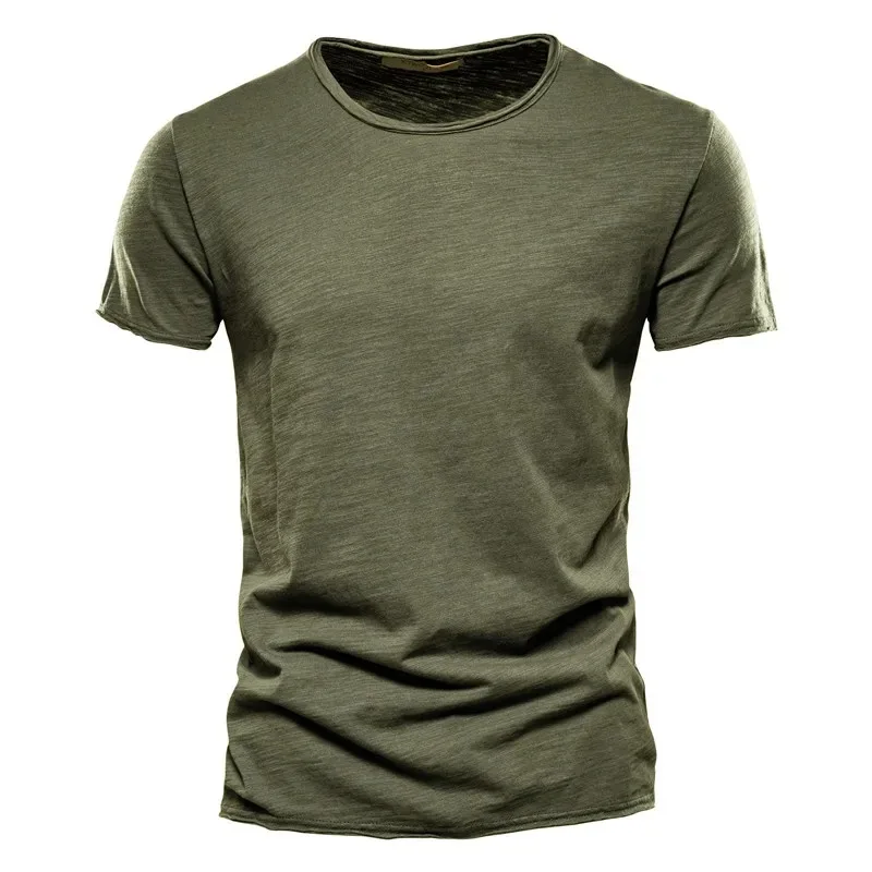 

100% Cotton Men T-shirt Casual Soft Fitness Summer Thin T-shirts Men's Home Clothes O-Neck Short Sleeve Soild T Shirt for Men