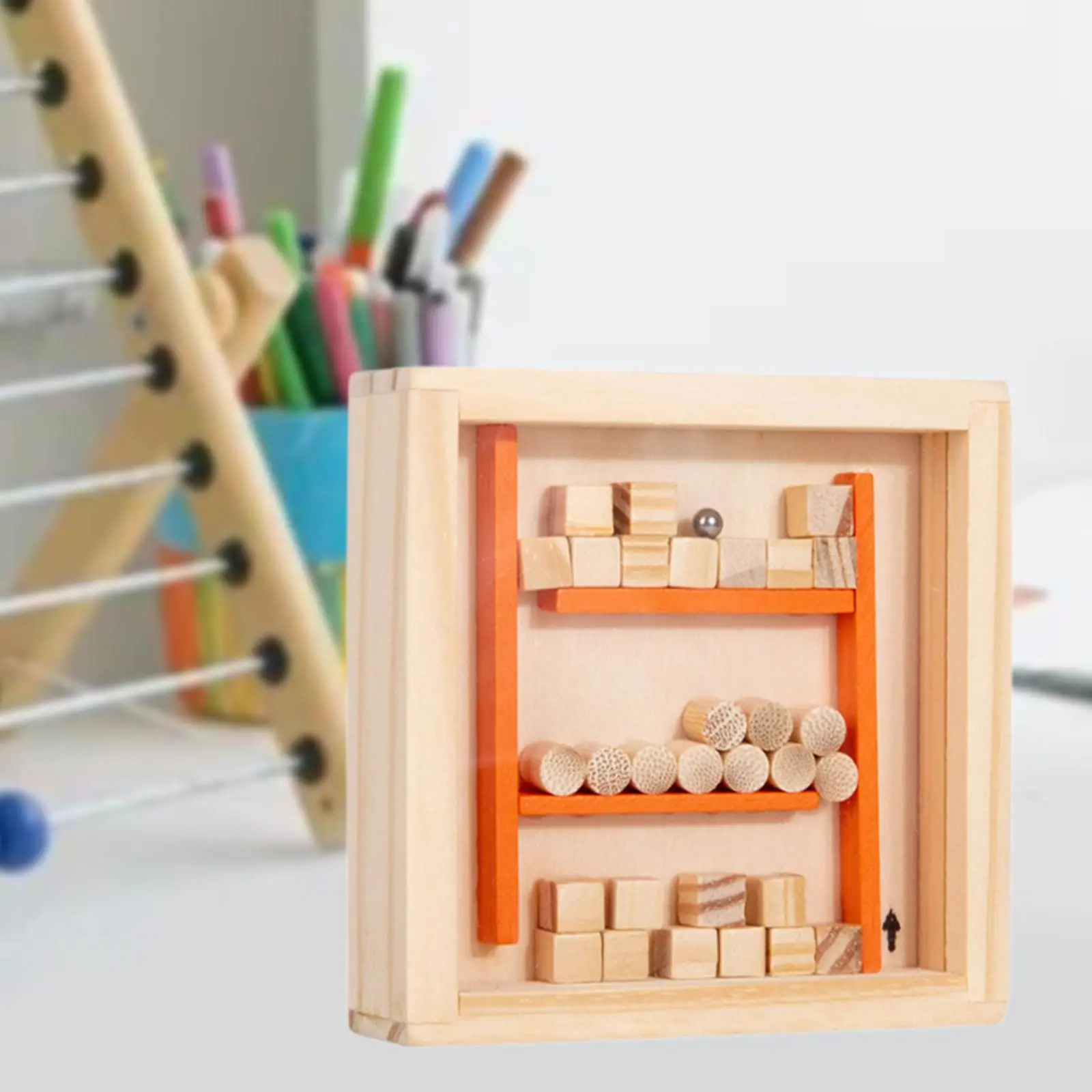Labyrinth Maze Wooden Magnetic Board Game Brain Teaser Logic Challenge Educational Toy for Children Montessori Learning