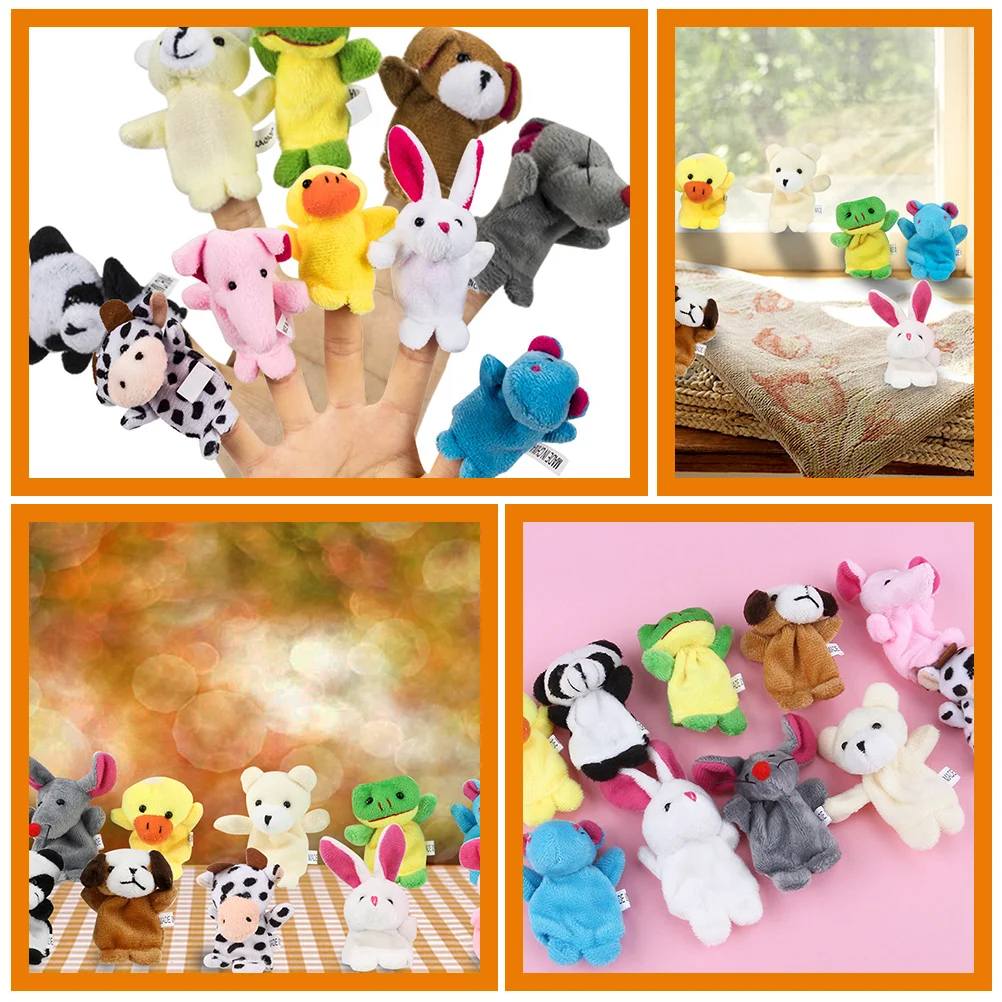 10 Pcs Finger Early Education Toys Animal Puppets Story Telling Hand Assorted Color for Toddlers Fabric Kids Creative