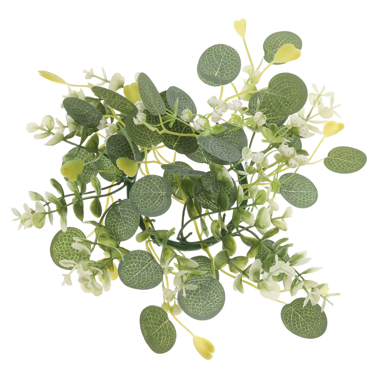 

Artificial Eucalyptus Ring Spring Wedding Table Centerpieces Small Greenery Wreath Pillar Candles Kitchen Cabinets