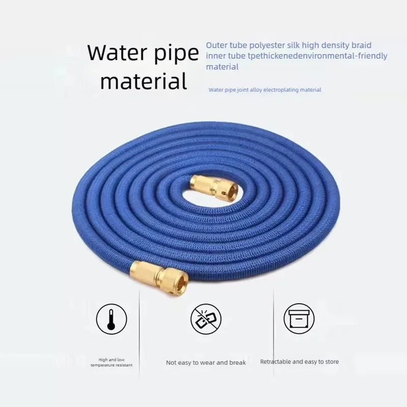 Expandable High Pressure Flexible Water Hose Durable Retractable Pipe for Car Washing & Garden Irrigation Easy Storage
