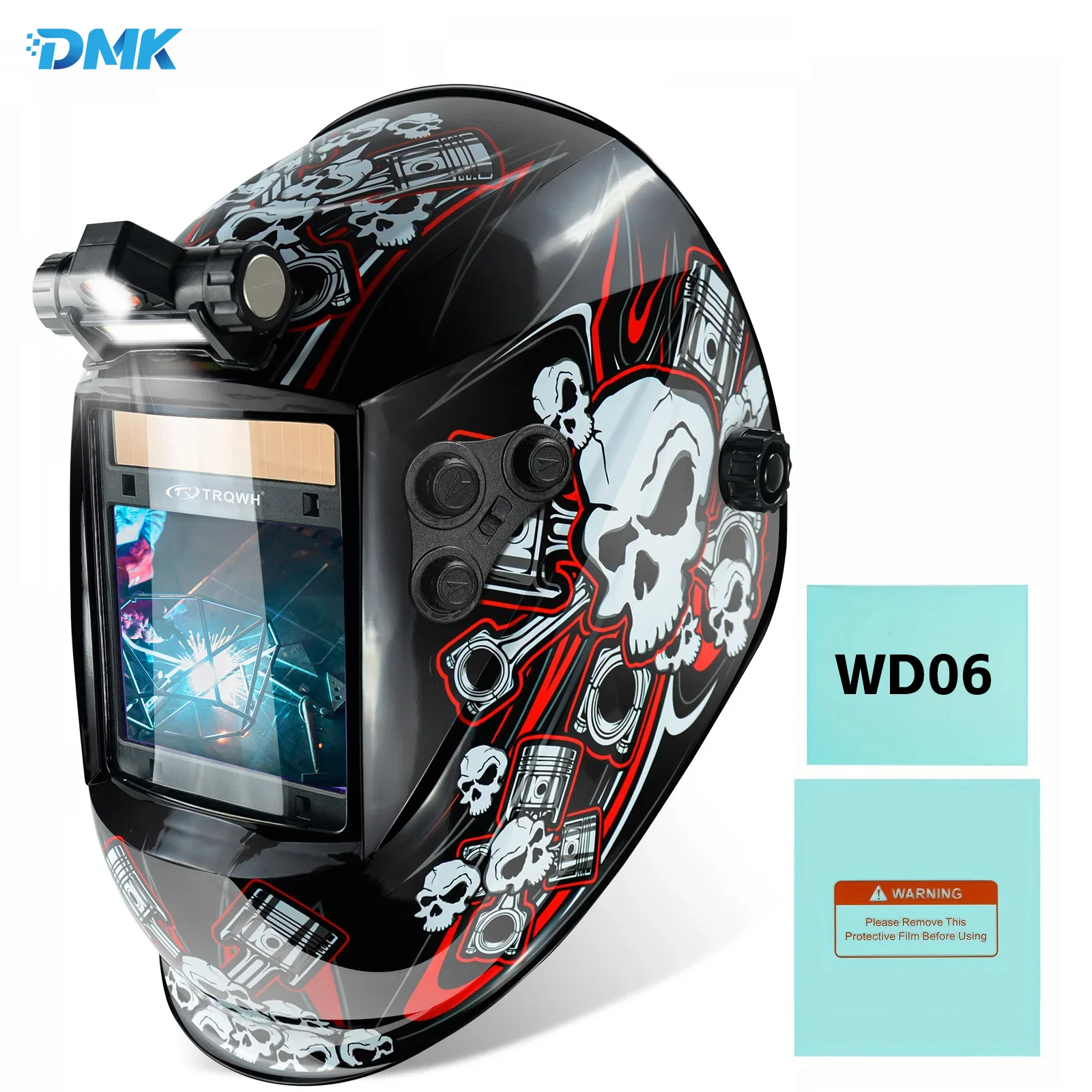 

Welding Helmet Auto Darkening with LED Light Solar Powered True Color 4 Arc Sensor Wide Shade 4/5-9/9-13 with Grinding