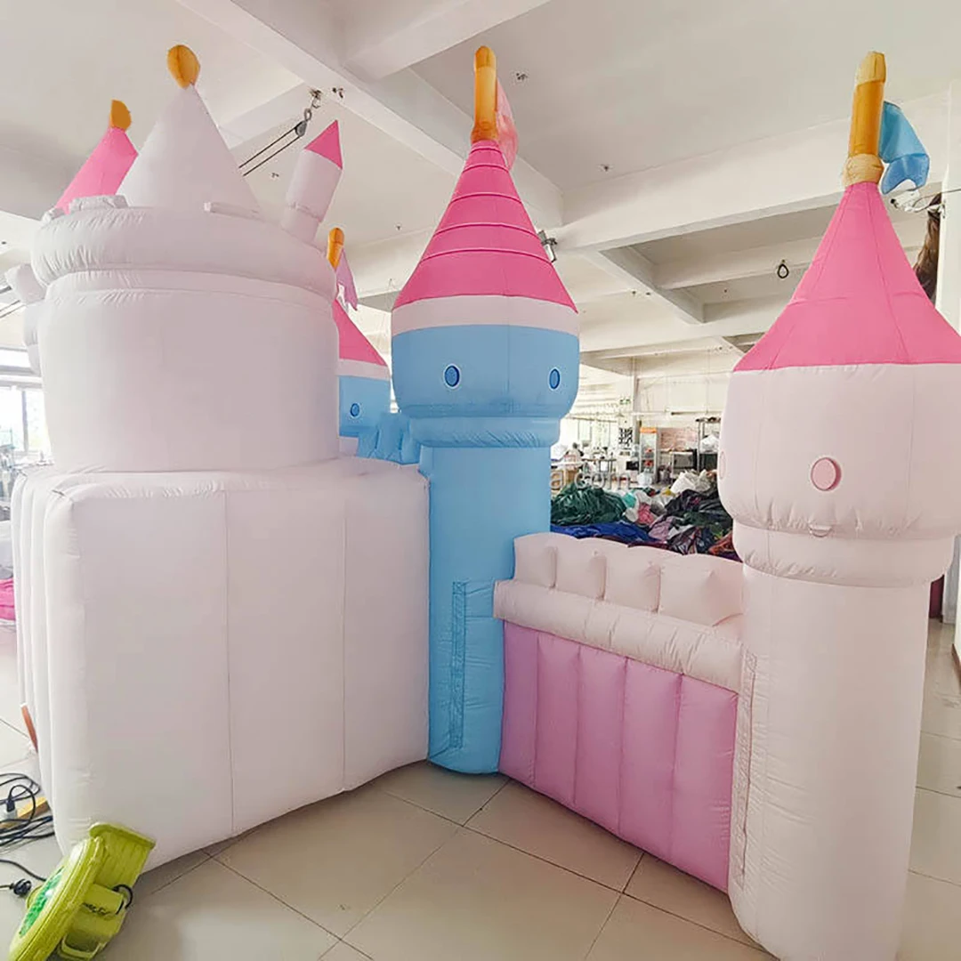 العملاق نفخ القلعة جدار الهواء ضربة الكرتونش قصر / منزل موضوع الأميرة حزب الديكور الدعائم للإعلان عن الحدث