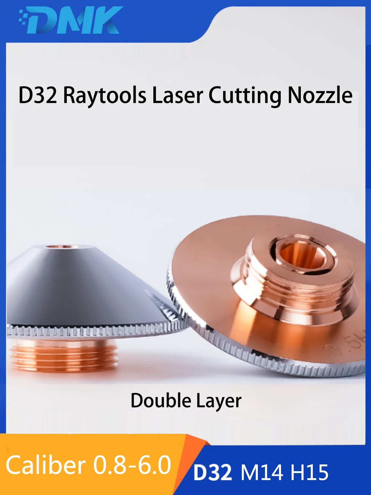 Laser Cutting Nozzle D32 M14 H15 Single/Double 0.8-6.0mm Copper Nozzles For Raytools Laser Cut Head BM110 111 BS06K BT220 BMH114