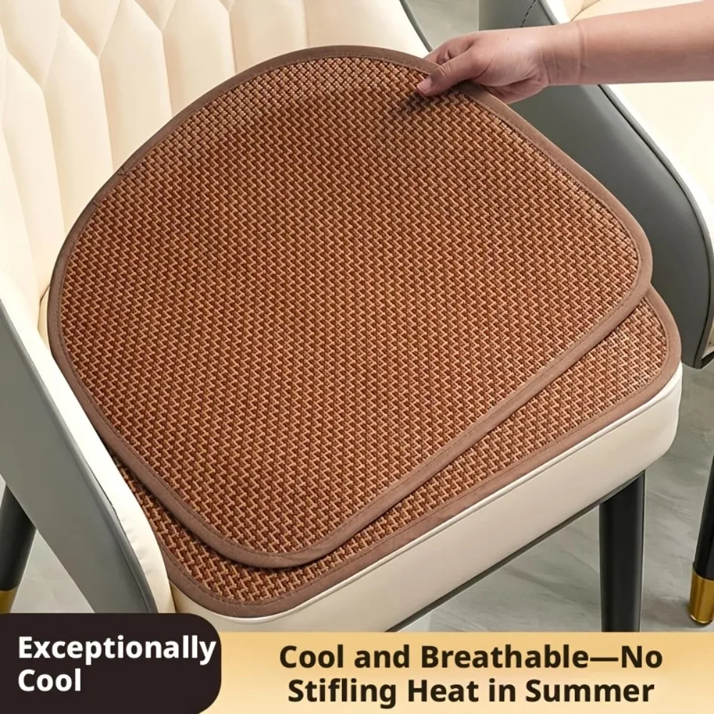 Ultra Breathable Ice Rattan Premium Cooling Cushion Nonslip Sweat Resistant Summer Seat Pad for Home Office Car