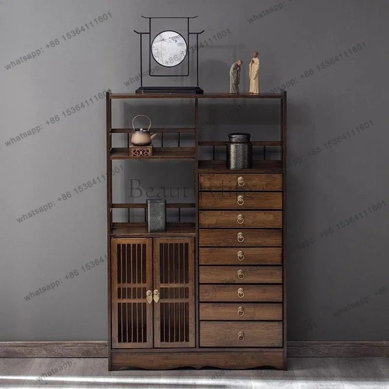 D38Multi-layer tea storage rack cabinets, Duobaoge storage and storage Bogu racks floor-to-ceiling antique