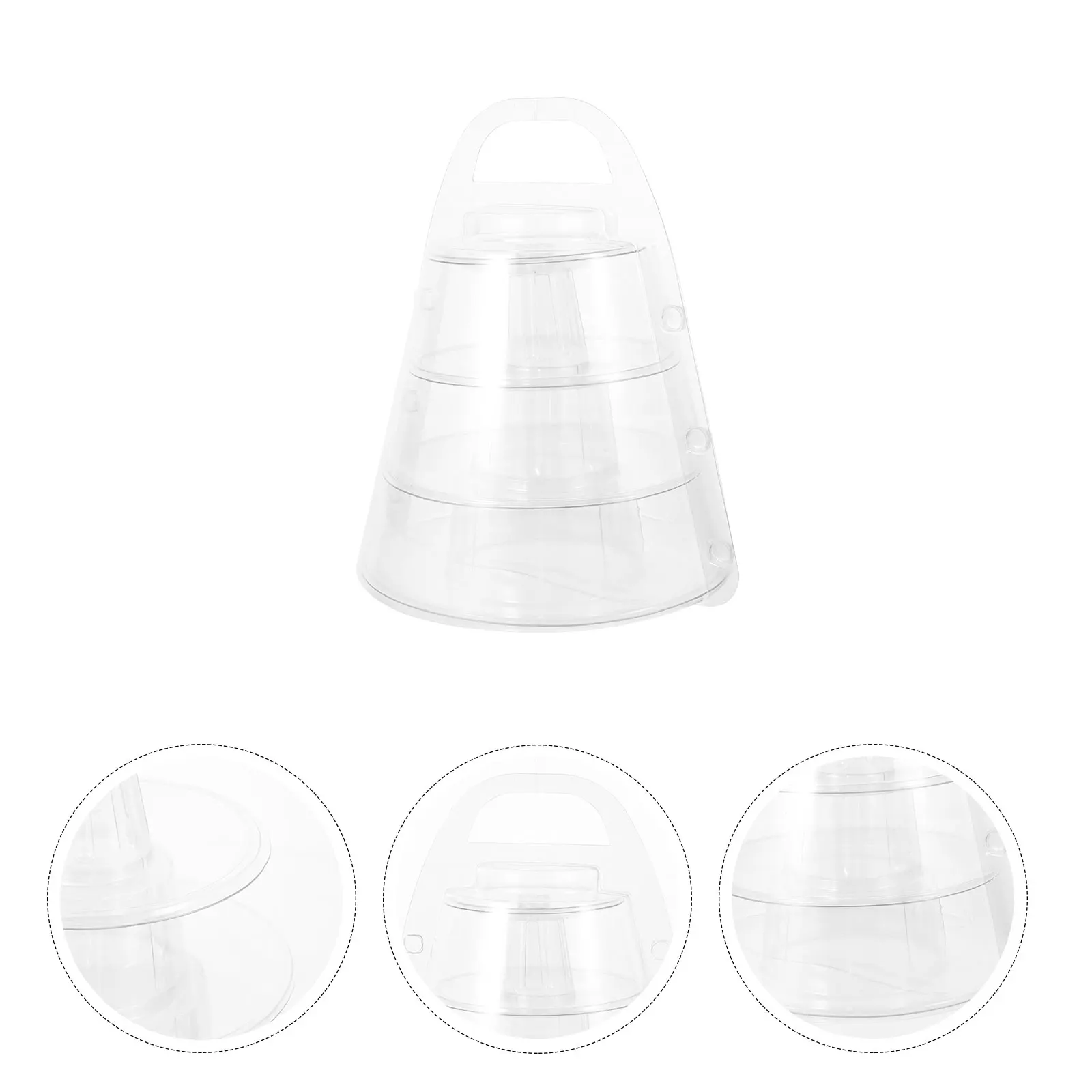 

1 Set Reusable Macaron Tower Stand Clear Desserts Holder Tiered Biscuits Rack For Wedding Party Cupcake Display Cake Stand Cover