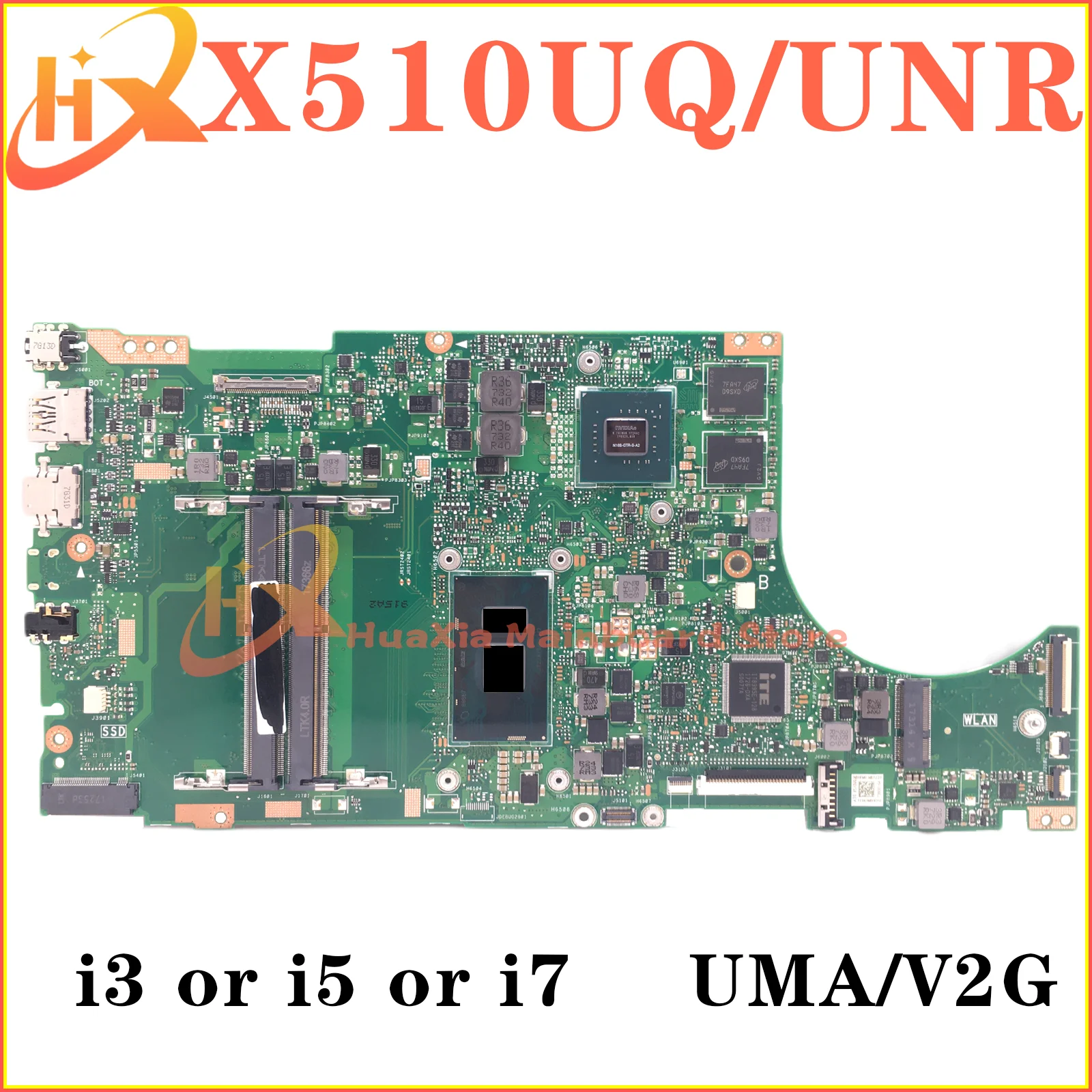 Asus x510uq x510 x510un x510ua x510ua x510unr x510uf f510u vm510ua x510aur s510un s5100uラップトップマザーボード,i3 i5 i7用マザーボード