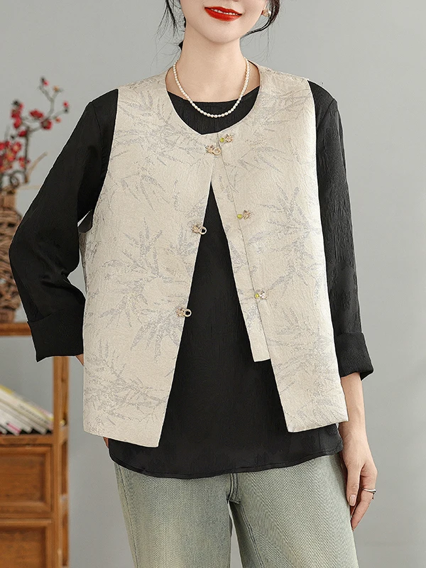 

Новый китайский женский тюнет с вышивкой, топ с цветочным узором, круглый топ Ne с застежкой на одной пуговице, одежда для поездок на работу