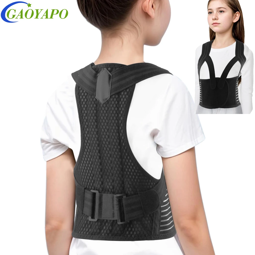 

1PCS Back Posture Corrector for Kids/Teens,Adjustable Upper Back Brace Clavicle Support Brace & Soft Shoulder Pads/Elastic Belts