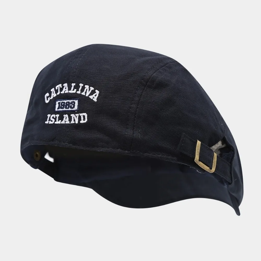 Vintage Y2k Beret Hat Cotton Letter Embroidery Newsboy Cap Breathable Adjustable Flat Cap