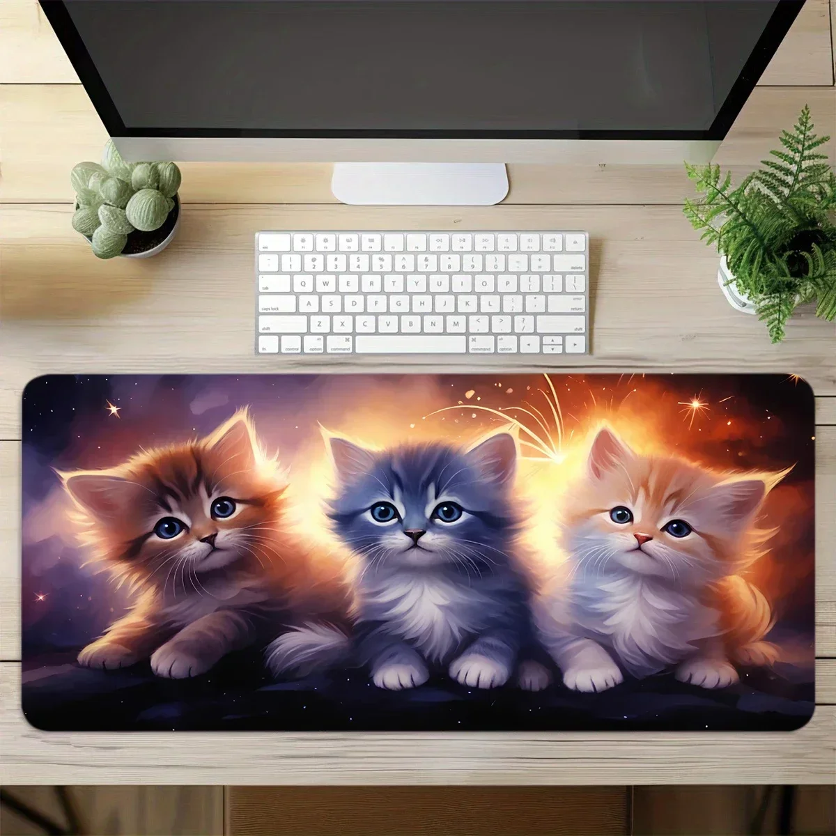 Großes Gaming-Mauspad, XXL, niedliche Katzen, rutschfestes Gummi, großes neues Mauspad, Gamer, Computer, Laptop, Büro, Tastaturmatte, Schreibtischunterlagen verlängern