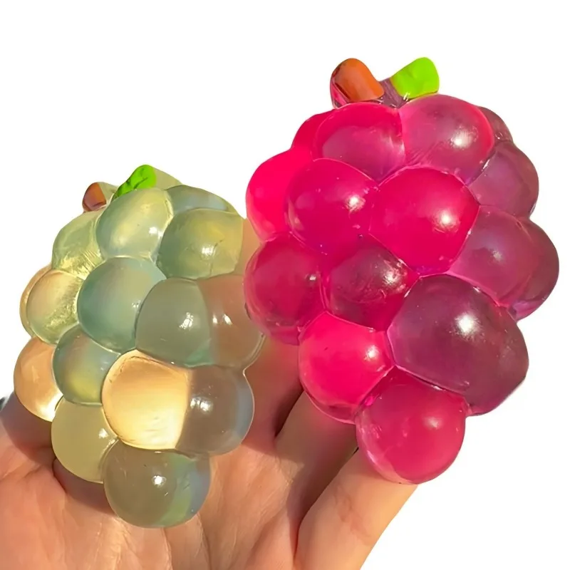 Gezellige Squishy Handgemaakte Druiven Knijpspeeltje Gesimuleerd Fruit Stress Relief Trage Rebound Zintuiglijke Fidget Speelgoed voor Angst en Focus Cadeau