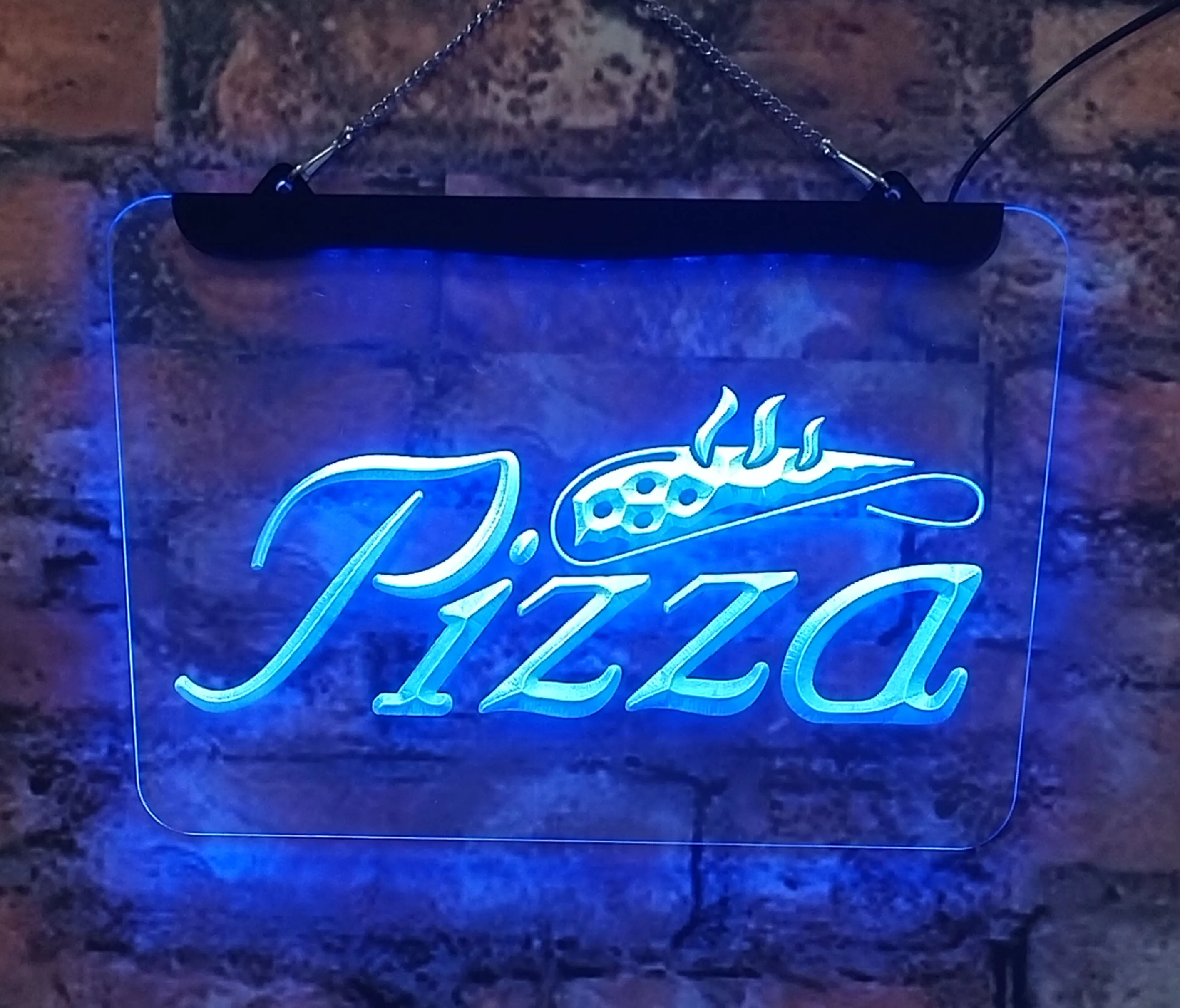 Pizza shop, restaurant, neon sign, acrylic board, home decoration, interior wall art, blue 20*30, for rooms, shops, party gifts