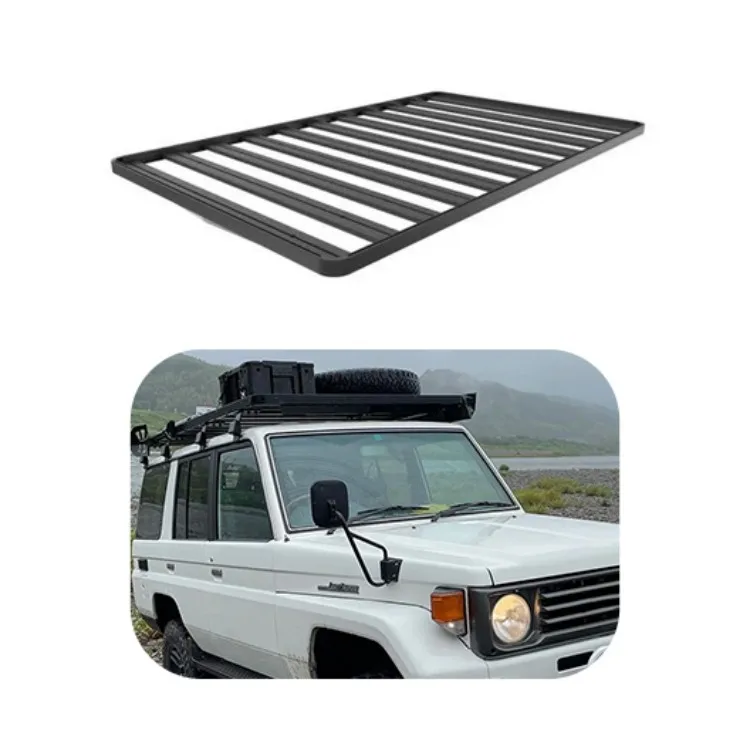 

New Roof Rack for Toyota LC76 3/4 Top Luggage Carrier Platform 4x4 Accessories Aluminum Alloy Luggage Rack With Cross Bar