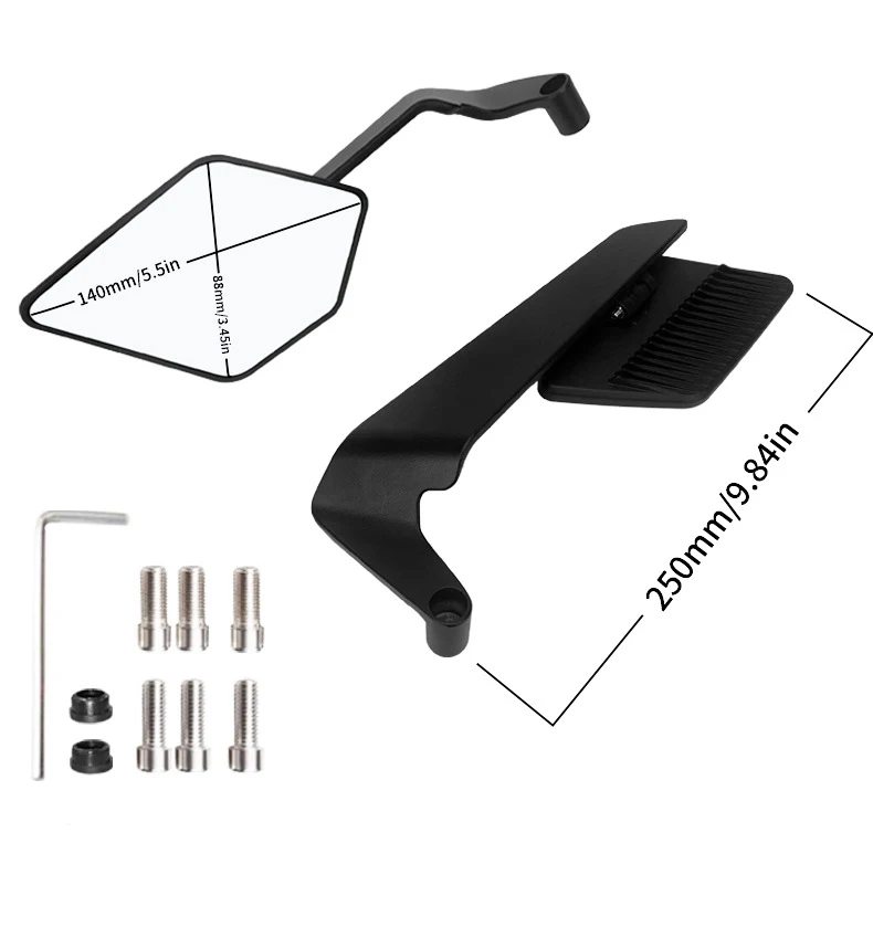 Motorcycle Mirrors Foldable Fixed Wing Mirrors Adjustable Rotate 8mm 10mm Rear Vew Mirrors For Honda Yamaha Kawasaki Side Mirror image 6