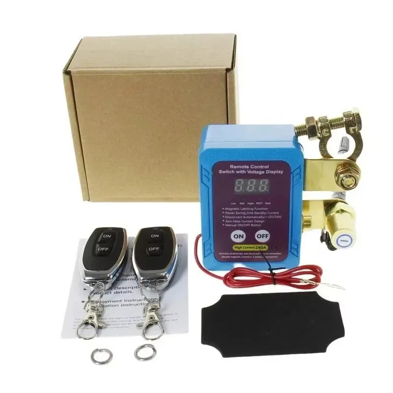

Выключатель питания 240 А, дистанционный автоматический выключатель 12 В с дистанционным управлением, светодиодный дисплей напряжения, автоматический