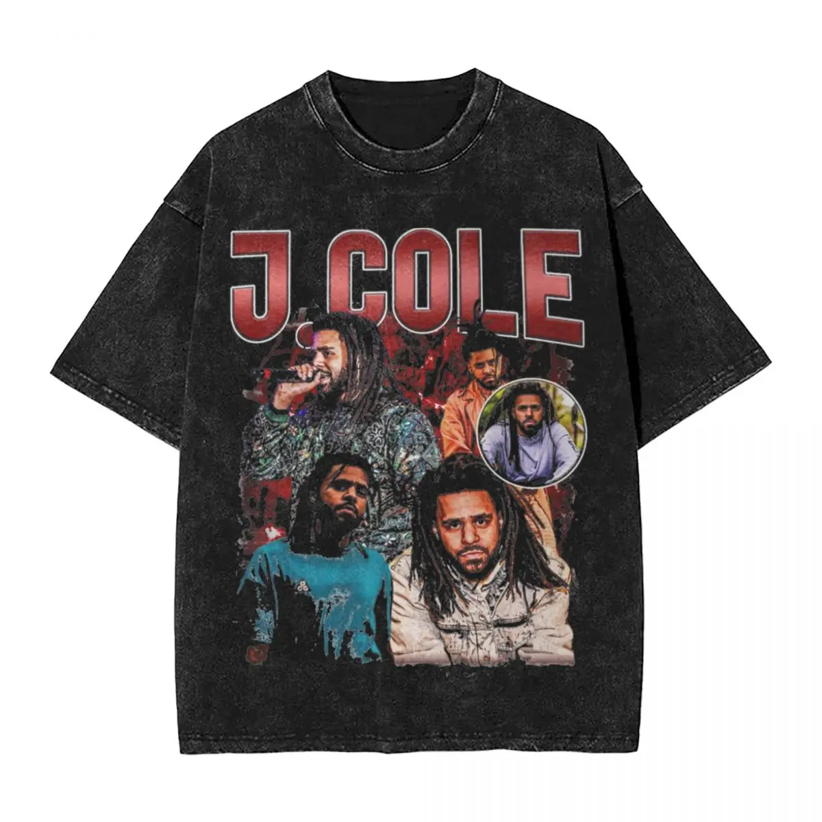 Oversized Washed T Shirt Music J Cole World Cotton T-Shirts Fashion Tshirt for Couple Summer Y2K Basic Pattern Tops