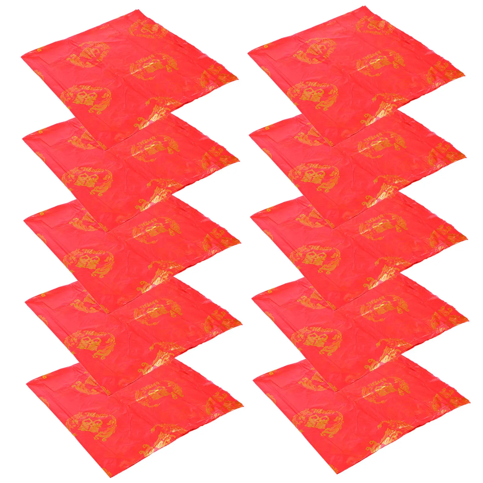 10Pcs Chinese Wedding Tablecloth Long-Lasting Creative Party Table Cover Decorative Disposable Tablecloth Banquet Dinner