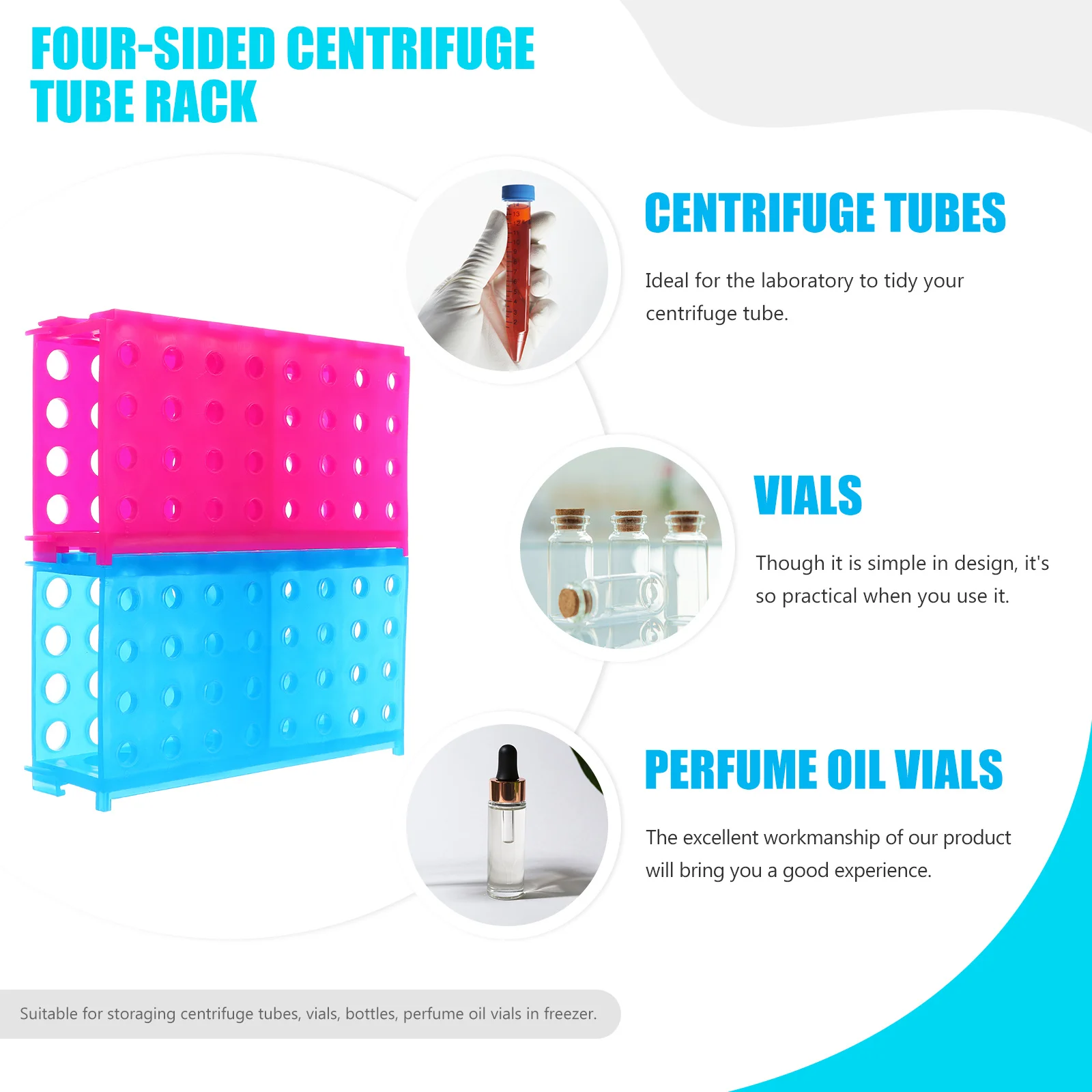 

2Pcs Premium Tube Rack Support Shelf for 0.5ml 1.5ml 10ml 50ml Lab Use Long Lasting Tube Rack