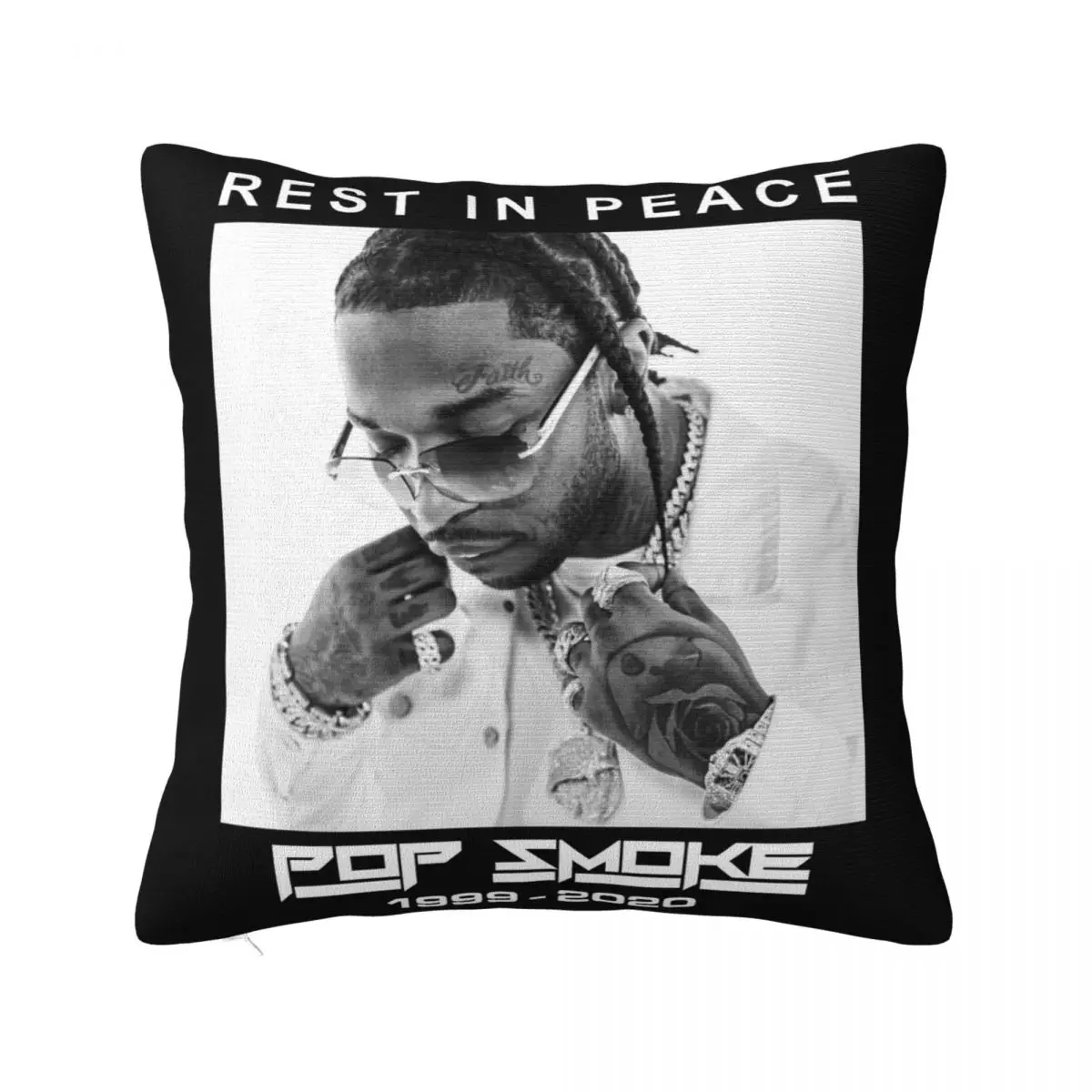 Pop Smoke Rapper Pure Retro Cartoon Famous High Quality Summer Style Many Colors Pure Many Colors Farmhouse Pillow Case