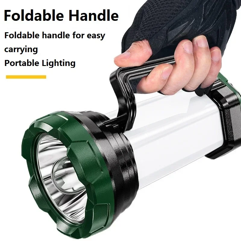 

Super Bright LED Searchlight 6 Modes Portable Camping Lantern Rechargeable Flashlight Outdoor Emergency Work Lamp for Fishing