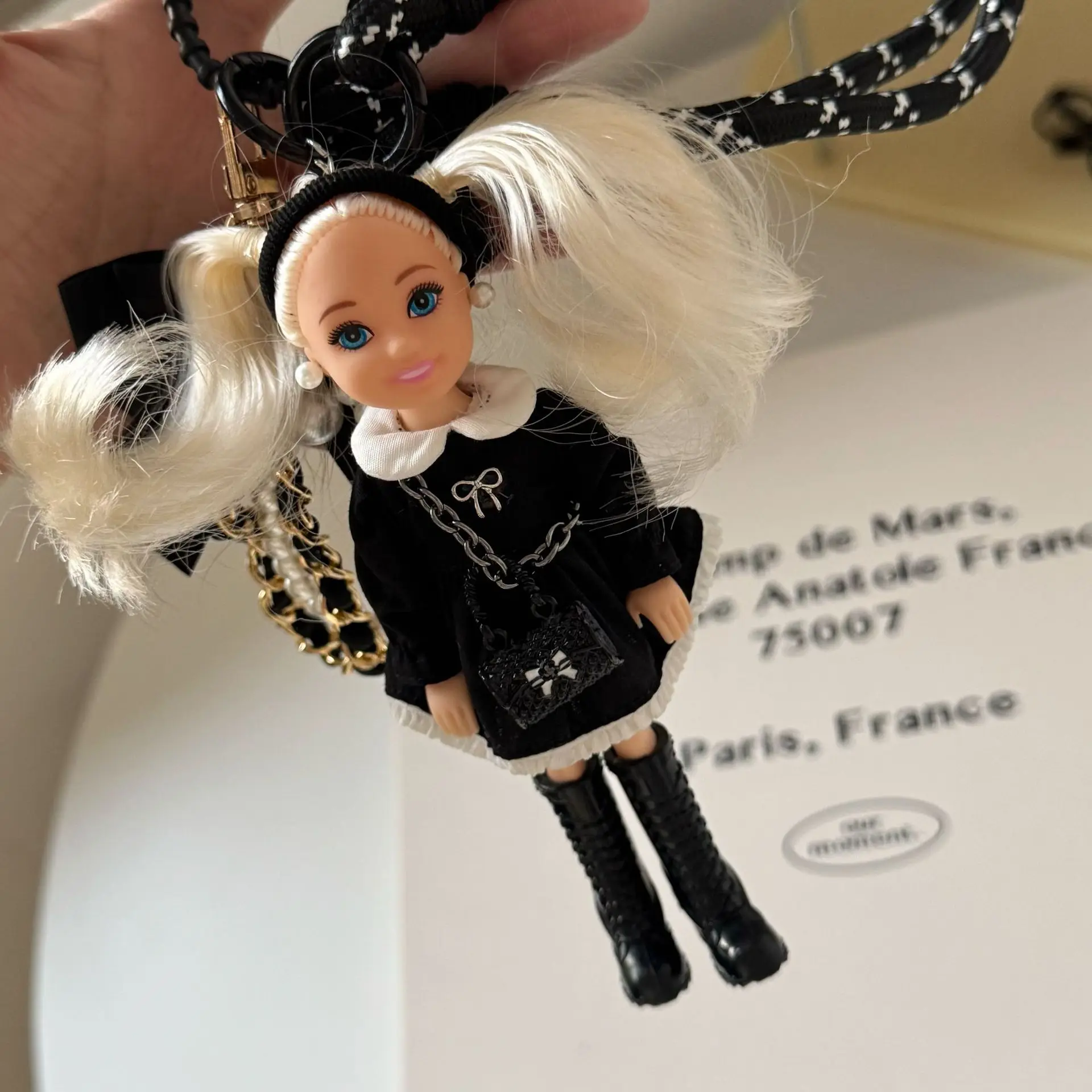 クリエイティブな韓国風ファッション、バビガールプリンセスドールおもちゃキーホルダー、キュートなBJDドール、関節可動、小さな香り付きスタイルバッグデコレーション