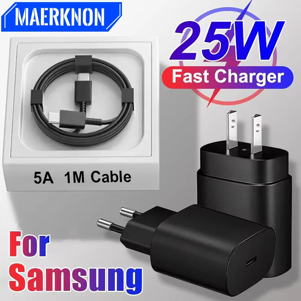 PD 25W Charger Type C Super Fast Charging Phone Charger Adapter For Samsung Galaxy S23 Ultra Note 20 Quick Charger Type C Cable