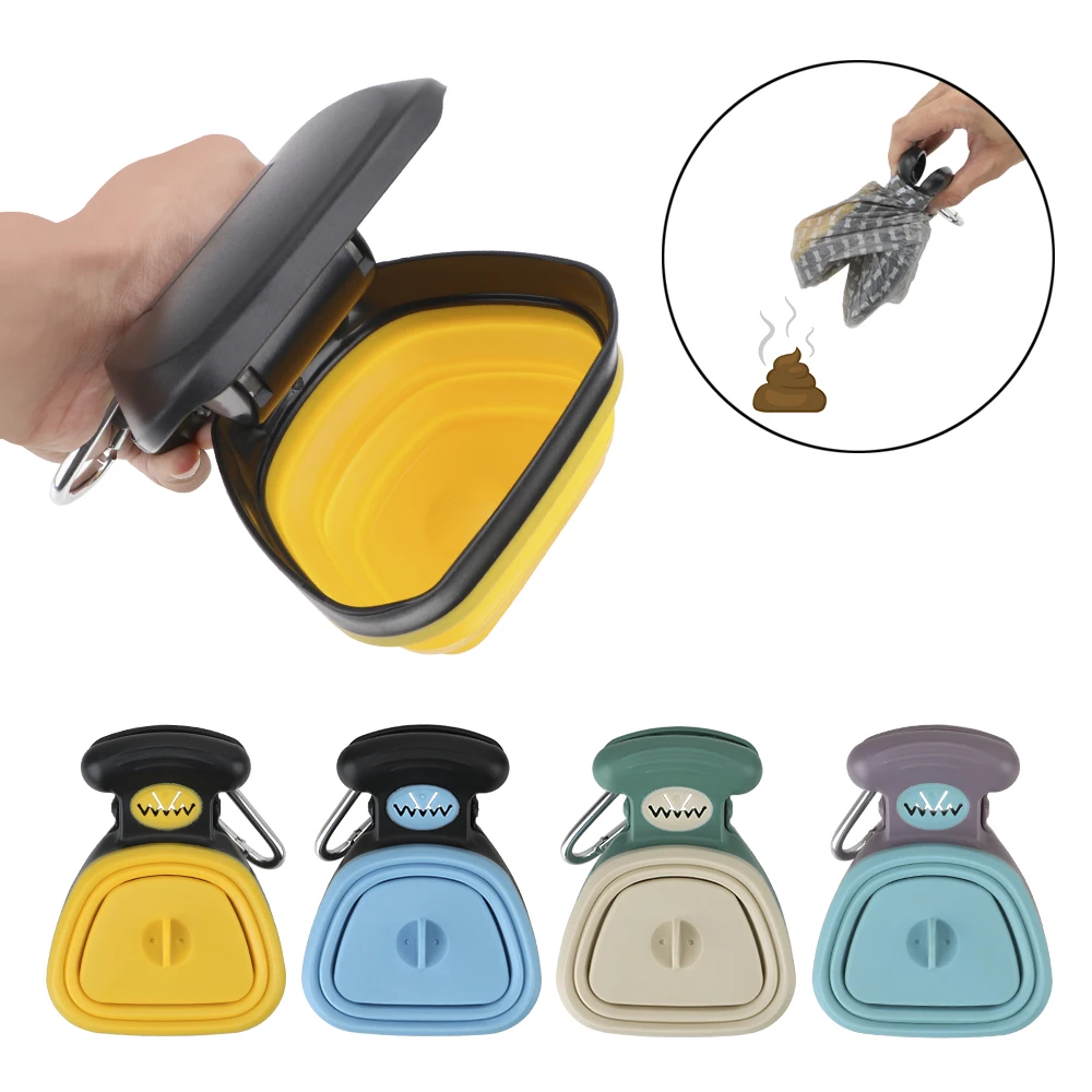 ABS Poop Scoop Portable Dog Pet Travel Foldable Pooper Scooper With 1 Roll Decomposable bags