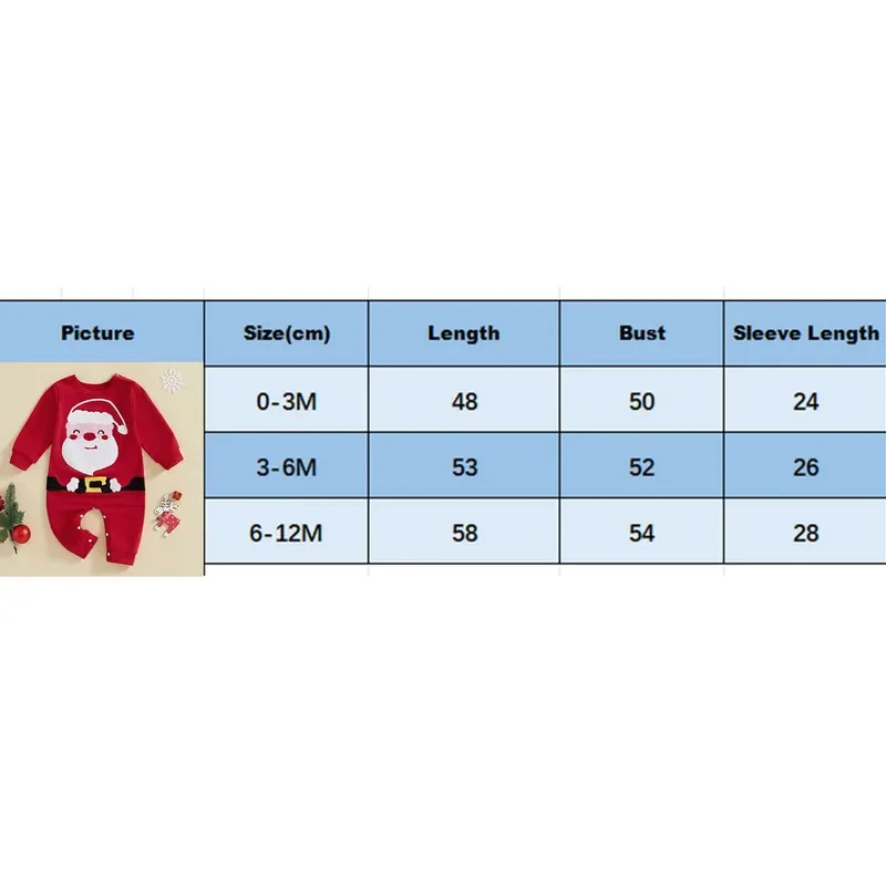 0 to 12 Months Baby Girl Boy Christmas Romper Casual Santa Claus Long Sleeve Jumpsuit for Newborn Autumn Clothes