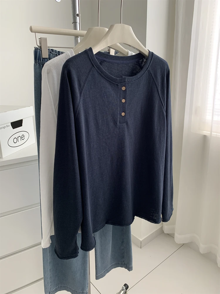 

Футболки с длинными рукавами и V-образным вырезом, женские летние хлопковые полосатые ленты с завязками, расклешенный подол, быстросохнущие многослойные сращенные, воздушные, молодежные, однотонные