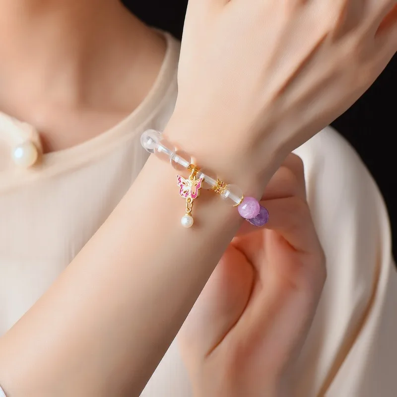 

Новый натуральный браслет с белыми кристаллами, классические модные украшения.