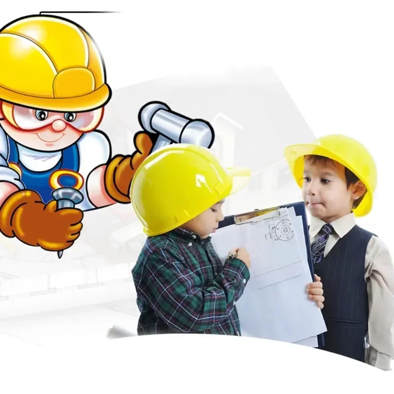 Kids Realistic Helmet Toy Simulation Safety Helmet Construction Hard Hat Educational Toy for Pretend Play Game Boys Gift