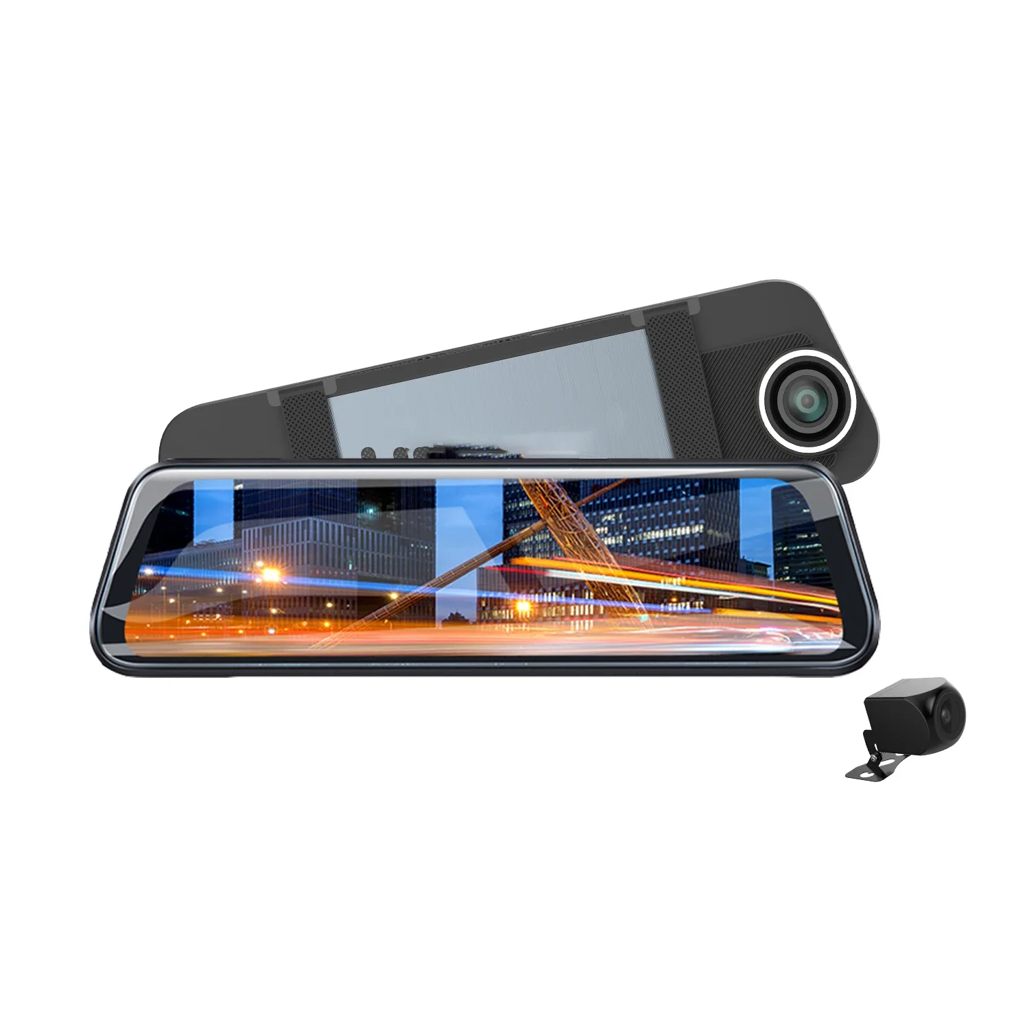 T5 4k dashcam 10 Inch Touch Screen Car Black Box Dual Lens Automobile Video Recorder  Rearview Mirror Car Camera Dash Cam