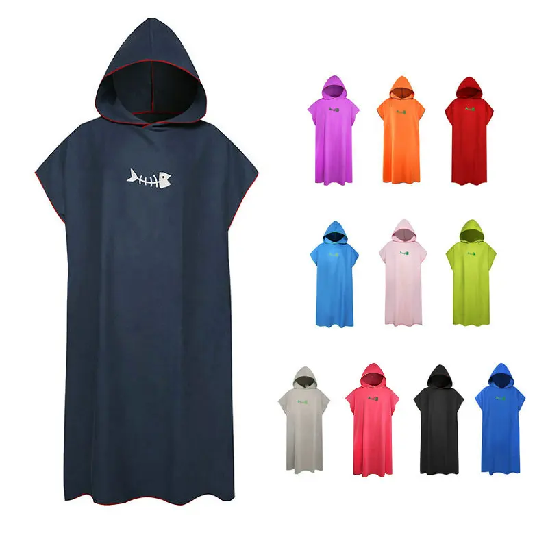 

Microfiber Large Beach Towel Quick Dry Poncho Changing Robe Swimming Robe Hooded Bath Towels Men Women Cloak Bathrobe Fitness