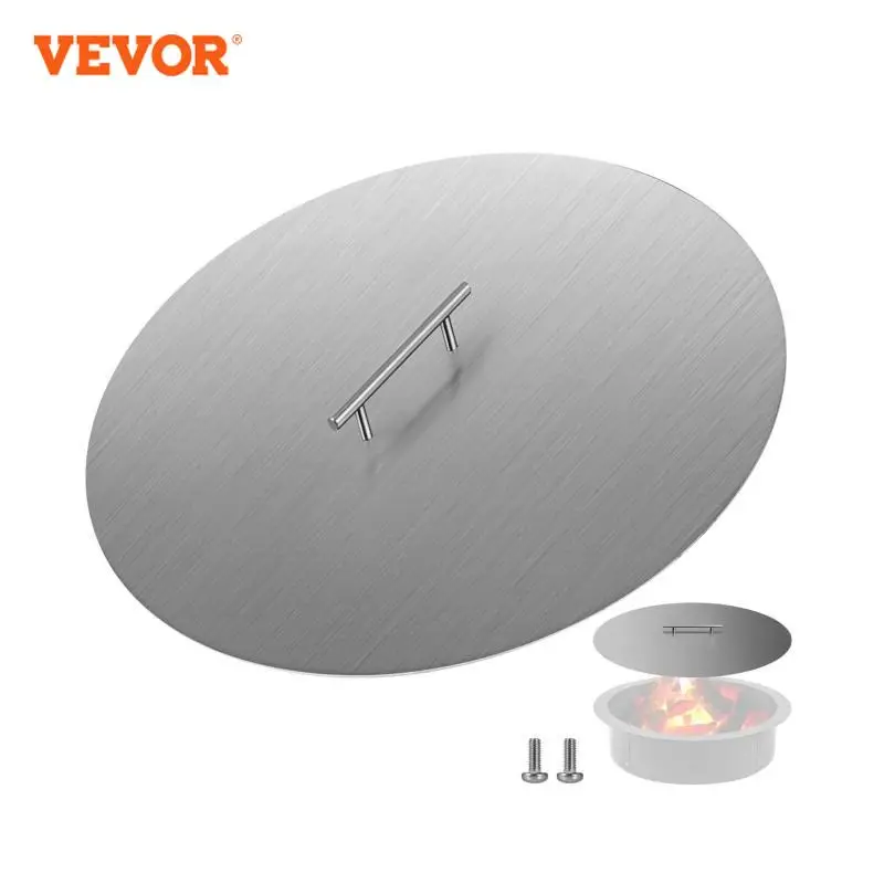 VEVOR 20 Inch Fire Pit Cover Lid Stainless Steel Durable with Convenient Handle Stylish Practical Great for Any Weather Outdoors