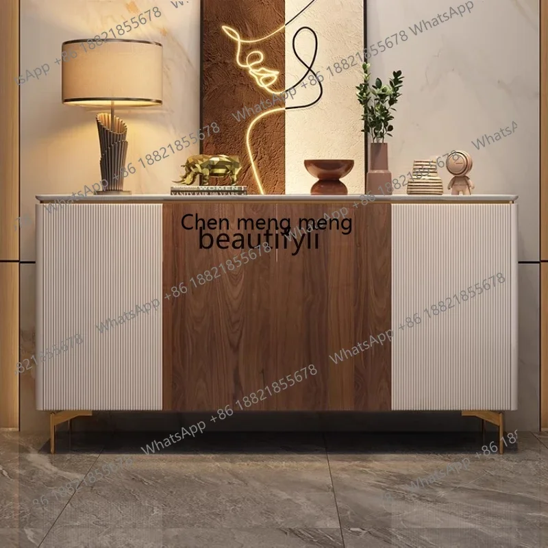 

182C Nordic Entrance Cabinet Silent Style Solid Wood Simplicity Modern Tea Cabinet Designer Living Room Bedroom Locker Sideboard
