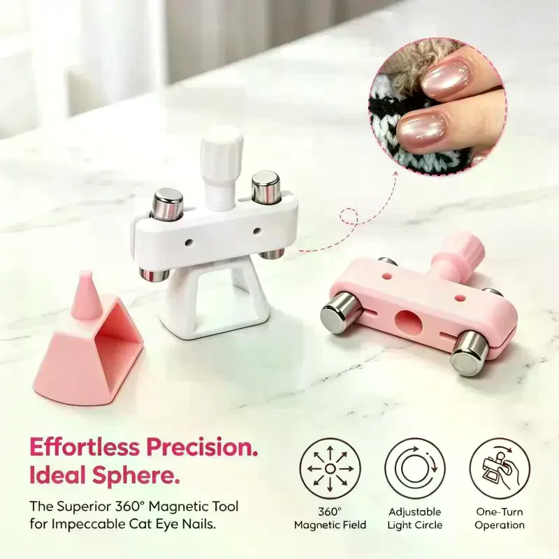 Automatic Cat's Eye Magnet Rotatable Whipping Top Design Wide Light Glass Bead Nail Art Magnetic For Gel Nail Polish Powerful