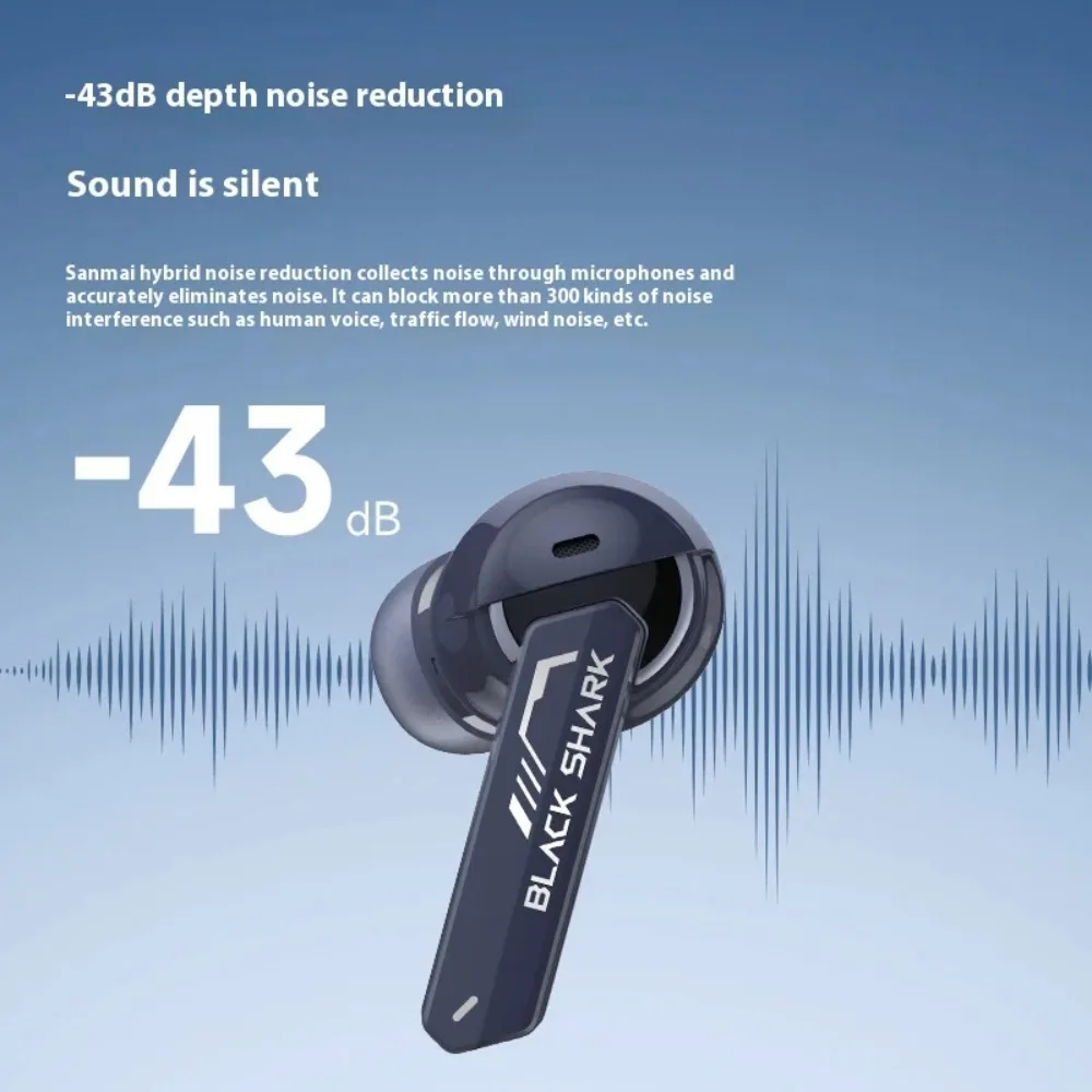 Black Shark JoyBuds Plus Auricolare wireless Personalizzato ergonomico E-sport Auricolare da gioco Bassa latenza Riduzione del rumore di alta qualità
