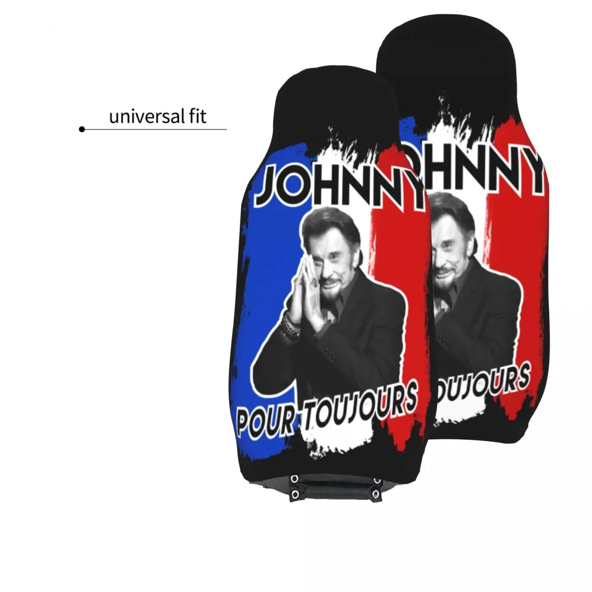 Johnny Hallyday Forever Universal Car Seat Cover Off-Road Travel Rock Music Seat Covers Fiber Hunting